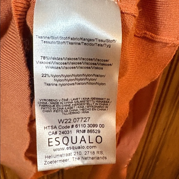 ESQUALO Orange Fitted Crewneck Sweater - Size Small - Picture 3 of 7